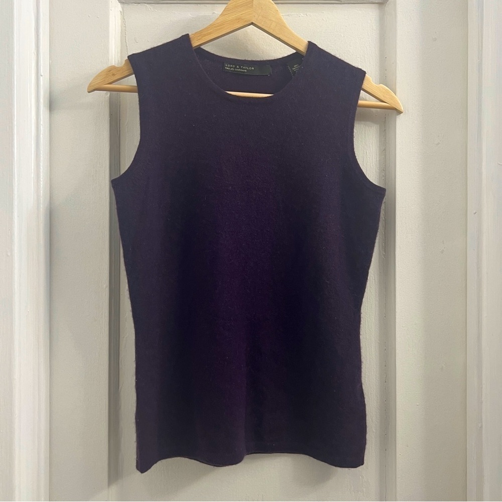 Lord and Taylor 100% Cashmere Shell‎ Tank Top, Dark Purple size XS